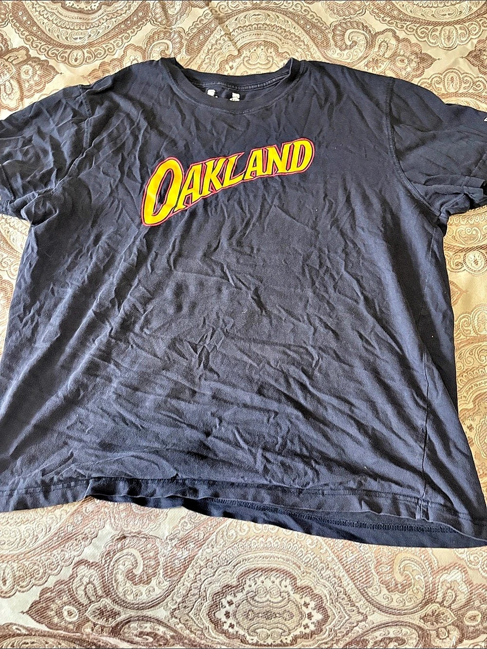 New Era Oakland Athletics MLB Script Logo T-Shirt XL Black
